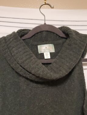 Ruby Moon Olive Green Cozy Cowl Neck Sleeveless Sweater